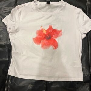 Floral White Crop Top